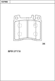 Asimco KD7992 - Kit de plaquettes de frein, frein à disque cwaw.fr