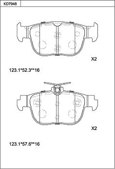 Asimco KD7948 - Kit de plaquettes de frein, frein à disque cwaw.fr