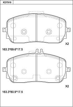 Asimco KD7919 - Kit de plaquettes de frein, frein à disque cwaw.fr