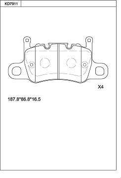 Asimco KD7911 - Kit de plaquettes de frein, frein à disque cwaw.fr