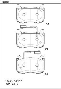 Asimco KD7926 - Kit de plaquettes de frein, frein à disque cwaw.fr