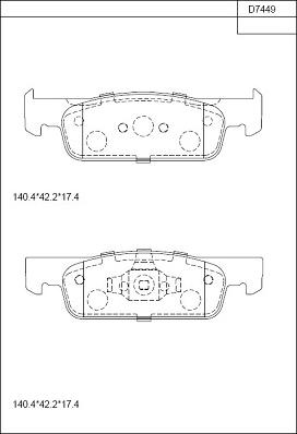 Asimco KD7449 - Kit de plaquettes de frein, frein à disque cwaw.fr