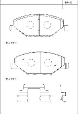 Asimco KD7440 - Kit de plaquettes de frein, frein à disque cwaw.fr