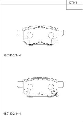 Asimco KD7441 - Kit de plaquettes de frein, frein à disque cwaw.fr