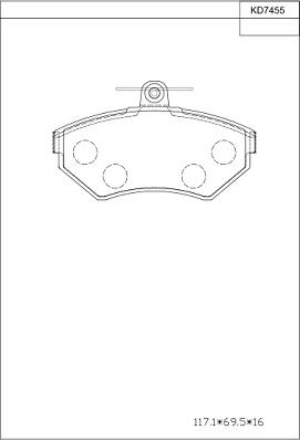 Asimco KD7455 - Kit de plaquettes de frein, frein à disque cwaw.fr