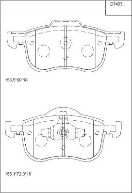 Asimco KD7453 - Kit de plaquettes de frein, frein à disque cwaw.fr