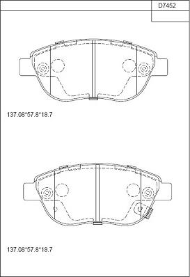 Asimco KD7452 - Kit de plaquettes de frein, frein à disque cwaw.fr