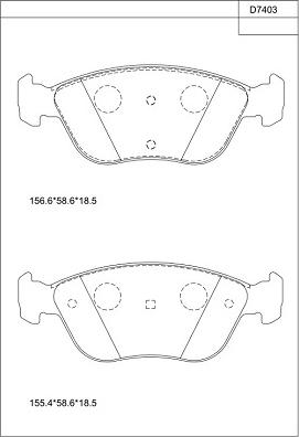 Asimco KD7403 - Kit de plaquettes de frein, frein à disque cwaw.fr