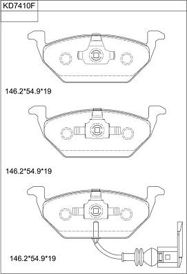 Asimco KD7410F - Kit de plaquettes de frein, frein à disque cwaw.fr