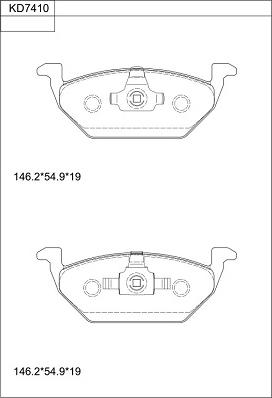 Asimco KD7410 - Kit de plaquettes de frein, frein à disque cwaw.fr