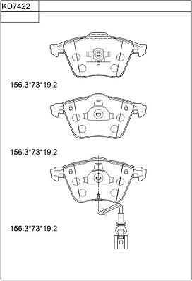 Asimco KD7422 - Kit de plaquettes de frein, frein à disque cwaw.fr