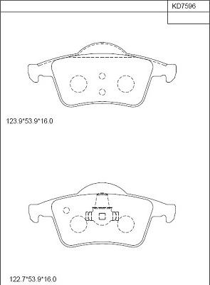 Asimco KD7596 - Kit de plaquettes de frein, frein à disque cwaw.fr