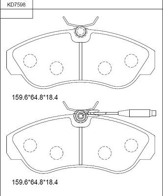 Asimco KD7598 - Kit de plaquettes de frein, frein à disque cwaw.fr