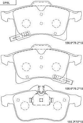 Asimco KD7541 - Kit de plaquettes de frein, frein à disque cwaw.fr