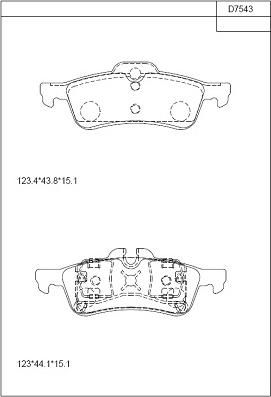 Asimco KD7543 - Kit de plaquettes de frein, frein à disque cwaw.fr