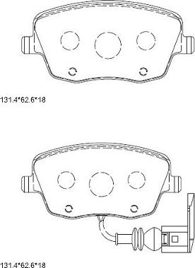 Asimco KD7551 - Kit de plaquettes de frein, frein à disque cwaw.fr