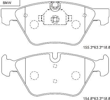 Asimco KD7553 - Kit de plaquettes de frein, frein à disque cwaw.fr