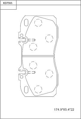 Asimco KD7565 - Kit de plaquettes de frein, frein à disque cwaw.fr