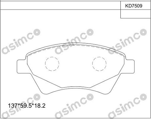 Asimco KD7509 - Kit de plaquettes de frein, frein à disque cwaw.fr