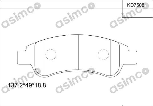 Asimco KD7508 - Kit de plaquettes de frein, frein à disque cwaw.fr