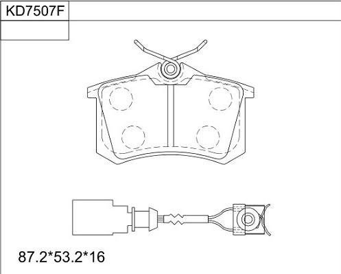 Asimco KD7507F - Kit de plaquettes de frein, frein à disque cwaw.fr