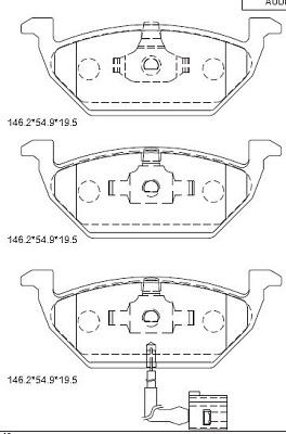 Asimco KD7519 - Kit de plaquettes de frein, frein à disque cwaw.fr