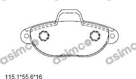 Asimco KD7510F - Kit de plaquettes de frein, frein à disque cwaw.fr