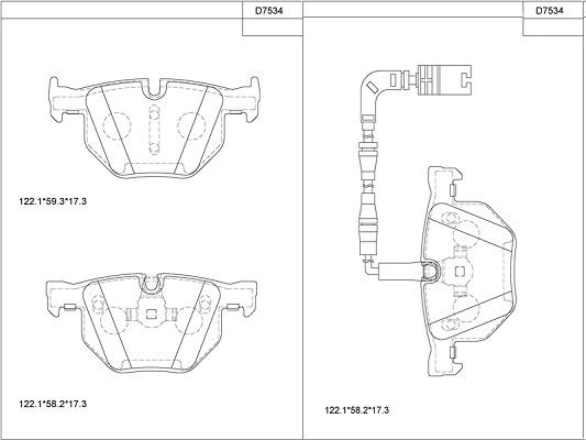 Asimco KD7534 - Kit de plaquettes de frein, frein à disque cwaw.fr