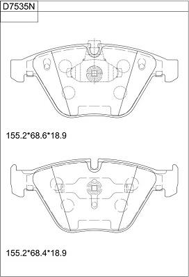 Asimco KD7535N - Kit de plaquettes de frein, frein à disque cwaw.fr