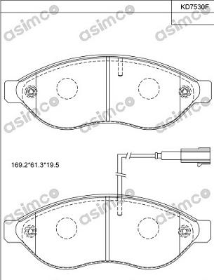 Asimco KD7530F - Kit de plaquettes de frein, frein à disque cwaw.fr