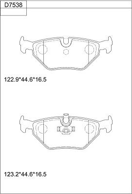 Asimco KD7538 - Kit de plaquettes de frein, frein à disque cwaw.fr