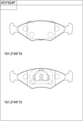 Asimco KD7524F - Kit de plaquettes de frein, frein à disque cwaw.fr