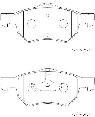 Asimco KD7525 - Kit de plaquettes de frein, frein à disque cwaw.fr