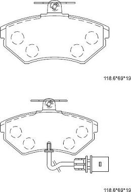 Asimco KD7527 - Kit de plaquettes de frein, frein à disque cwaw.fr