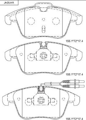 Asimco KD7575 - Kit de plaquettes de frein, frein à disque cwaw.fr