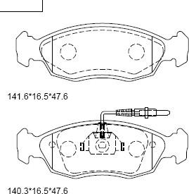 Asimco KD7578 - Kit de plaquettes de frein, frein à disque cwaw.fr