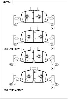 Asimco KD7694 - Kit de plaquettes de frein, frein à disque cwaw.fr