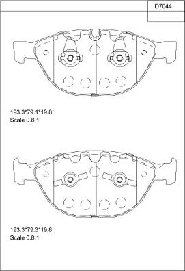 Asimco KD7044 - Kit de plaquettes de frein, frein à disque cwaw.fr