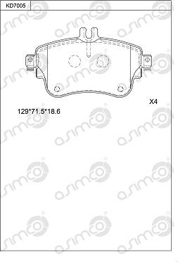 Asimco KD7005 - Kit de plaquettes de frein, frein à disque cwaw.fr