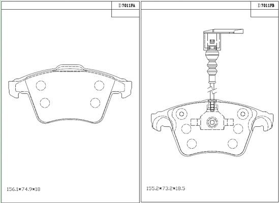 Asimco KD7011F - Kit de plaquettes de frein, frein à disque cwaw.fr