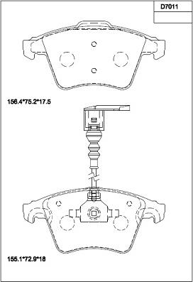 Asimco KD7011 - Kit de plaquettes de frein, frein à disque cwaw.fr