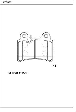 Asimco KD7085 - Kit de plaquettes de frein, frein à disque cwaw.fr