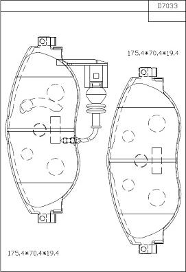 Asimco KD7033 - Kit de plaquettes de frein, frein à disque cwaw.fr