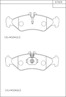 Asimco KD7028 - Kit de plaquettes de frein, frein à disque cwaw.fr