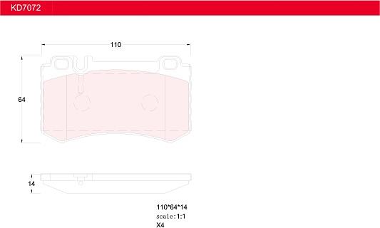 Asimco KD7072 - Kit de plaquettes de frein, frein à disque cwaw.fr