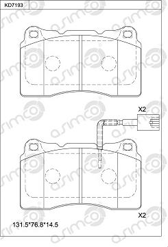 Asimco KD7193 - Kit de plaquettes de frein, frein à disque cwaw.fr