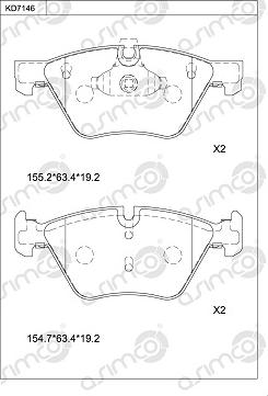 Asimco KD7146 - Kit de plaquettes de frein, frein à disque cwaw.fr