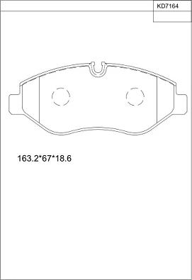 Asimco KD7164 - Kit de plaquettes de frein, frein à disque cwaw.fr