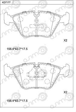 Asimco KD7177 - Kit de plaquettes de frein, frein à disque cwaw.fr