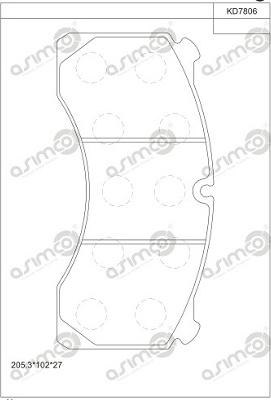 Asimco KD7806 - Kit de plaquettes de frein, frein à disque cwaw.fr